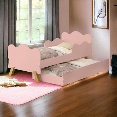 Cama Infantil Angel com Cama Auxiliar e Grade Rosê Cambel Móveis