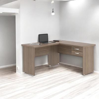 Mesa para Escritório em l Helena 3 Gavetas 136cm Branco Mobiliar Home Shop