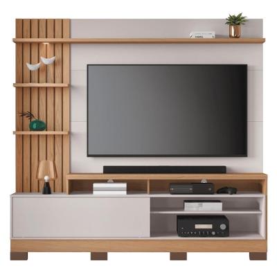 Home Theater Maceio 200cm para Tv 65 Polegadas com Led Freijó Off White Colibri Móveis