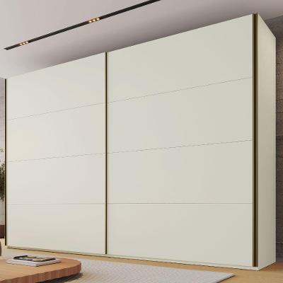 Guarda Roupa Casal Samara 2 Portas Flutuantes MDF Off White Peroba Sarquis Samara