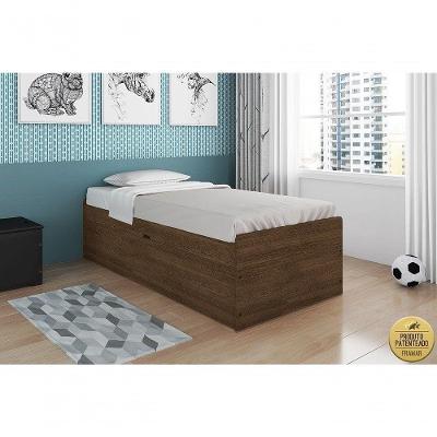 Cama Baú Solteiro Camila 94,5cm Estrutura MDF-MDP Malbec Framar