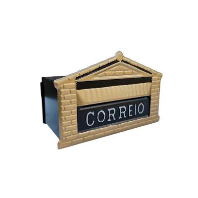 Caixa de Correio A061OOM para Muro com Abertura Traseira em Aço Carbono Dourado Ouro Minas