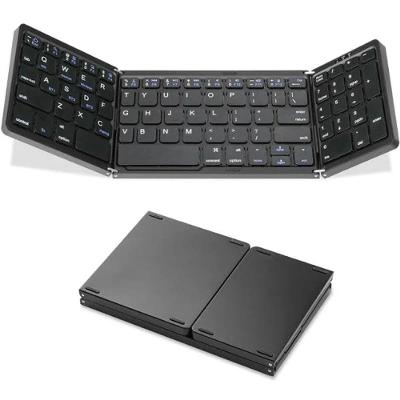Mini Teclado Touch Dobrável Bluetooth Toch Android Ios Abnt2 Usb para Celular Preto