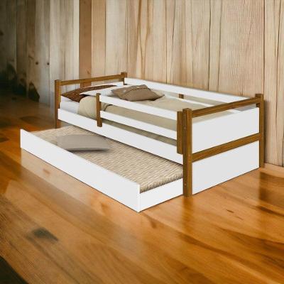 Cama Infantil Diana com Auxiliar Estrutura MDF Branco Mel Marca Diana
