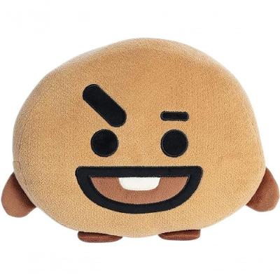 Manta Almofada Infantil Personagens BT21 40cm X 35cm Poliéster Marrom Miniso Brasil