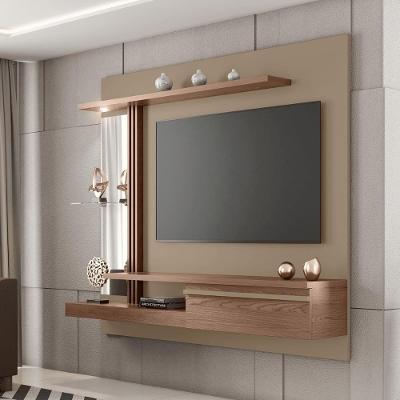 Painel para TV Denver 55 Fendi Freijó com Espelhos e LED Bechara Móveis