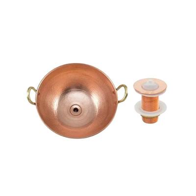Cuba de Apoio 010F-M.Arte Cobre Puro com Alcas de Bronze Valvula 8L Metal Arte
