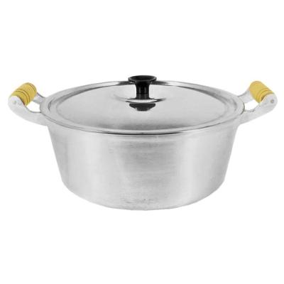 Caçarola 186-DF Panela Reta Alumínio Polido 36cm Alça Madeira Prata Diviforte