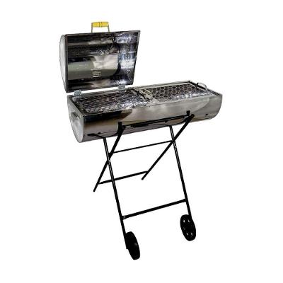 Churrasqueira a Carvão Portátil Aço Inox com 2 Grelhas Inox Ouro Minas Mega Grill Mista