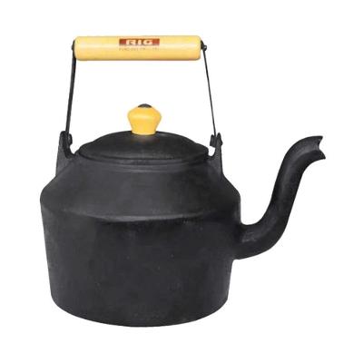 Chaleira 0134RIG para Chas Ferro 4L Alca de Madeira Cozinha Preto Rig Fundidos