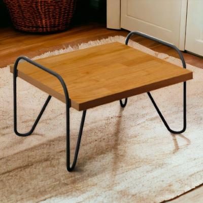 Mesa de Centro Gênova Retangular Mdf com Pés de Metal 52cm Amadeirado Luapa Móveis