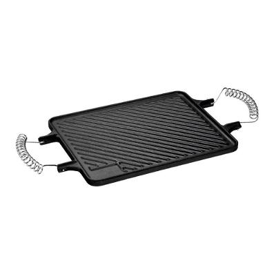 Chapa Reta 911RIG para Cozinha em Ferro Dupla Face Alca Espiral 28cm X 23cm Rig Fundidos