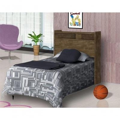 Cabeceira Solteiro Melissa Madeira Maciça Castanho Wood Cambel Móveis