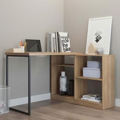 Mesa Escritório em l Bella Vista Moderno MDF 115cm Preto Mobiliar Home Shop