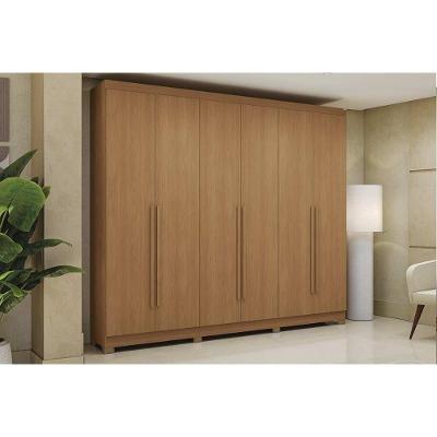 Guarda Roupa Casal CB03T580 6 Portas de Bater 3 Gavetas MDP Canela Kappesberg