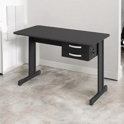 Escrivaninha Valência Moderna com Gaveteiro MDF-MDP 100cm Preto Mobiliar Home Shop