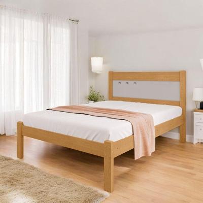 Cama Casal Sofisticada Berli em MDF-MDP Marrom e Off White Naturalle