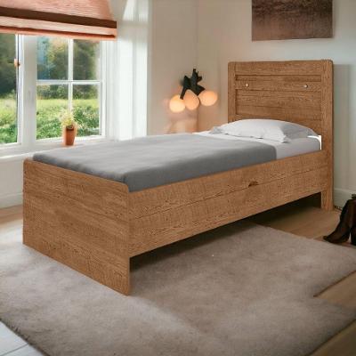 Cama Baú Solteiro Larissa 98cm Ideal para Colchão 88x188cm Naturale