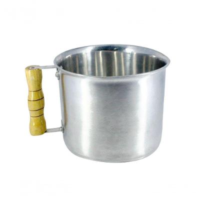 Canecao 234-DF para Liquidos 1L Aluminio Fundido Polido Cabo Madeira Cozinha Diviforte