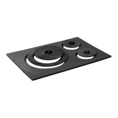 Chapa para Fogao a Lenha 3 Furos com Tampa Ferro Resistente 33x49x33cm Rig Fundidos