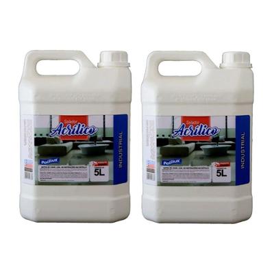 Kit 2 Selador Acrilico Polilux Seguranca Trafego e Brilho 5L para Pisos Lavaveis Borlen Brasil