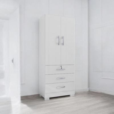Roupeiro Solteiro e Closet Paris 2 Portas Giratórias 2 Gavetas Branco Framar
