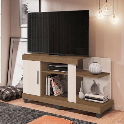 Rack para Tv Até 42 Polegadas 120cm Mdp com Porta Off White Carvalho Oak Móveis Leão