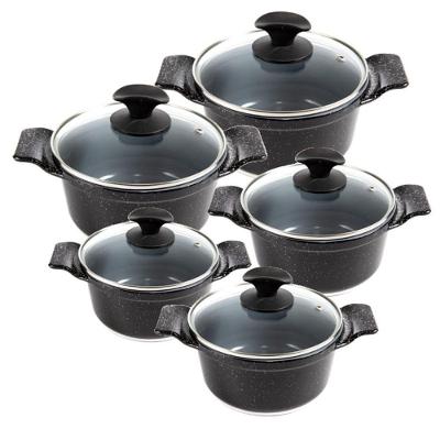 Jogo de Panelas AA 16A24 Cacarola Ceramica Antiaderente Preto Liso Javali