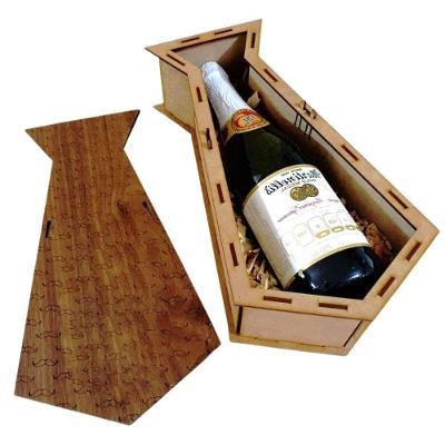 Caixa para Vinho para Armazenamento em MDF Cru com Corte a Laser Bege Lenobre