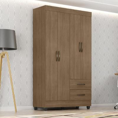 Roupeiro Solteiro e Closet Lite 4 Portas 2 Gavetas Mdp Carvalho Oak Móveis Leão