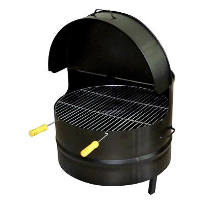 Churrasqueira Baixa a Bafo para Lazer Aco Carbono com Grelha Preto Ouro Minas F075AOM