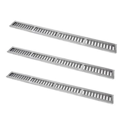 Kit 3 Ralo Grelha Linear 7117X3GDA para Areas Externas Alumínio Escovado Prata GDA Industria