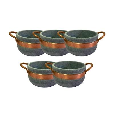 Kit 5 Cumbucas AF1002X5INDSJ Pedra Sabao Alca de Cobre 500ML para Caldos e Molhos Industria Sao Jose