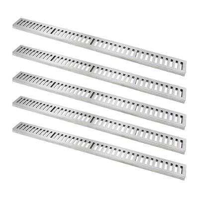 Kit 5 Ralo Grelha Linear 7017X5GDA com Caixilho Alumínio Polido Prata GDA Industria e Distribuidora