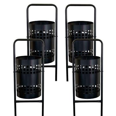 Kit 4 Lixeiras 40L Externas Modelo 3143X4MTM Tela Redonda Preta Metalmig