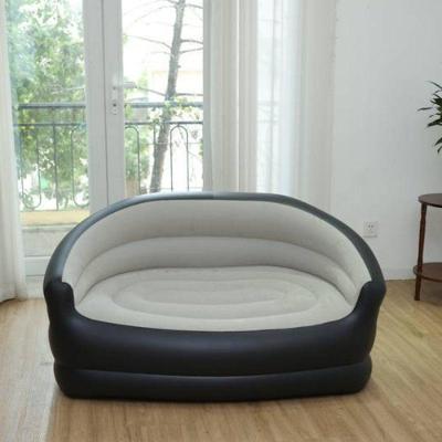 Sofá Mini 2 Lugares Inflável 75cm Cinza em PVC Aveludado Top Rio Comercial
