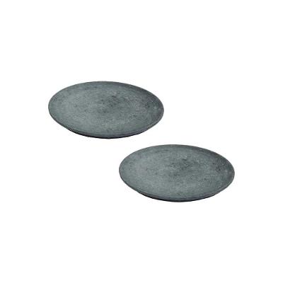 Kit 2 Pratos Raso Redondo 18cm Pedra Sabao para Sobremesa Industria Sao Jose