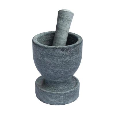 Pilão Almofariz Socador Pilao.pedsabG para Temperos Pedra-sabão Cozinha Rústica 13,5cm Industria São