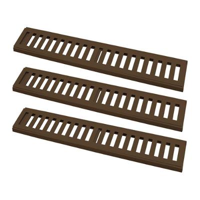 Kit 3 Ralo Grelha Linear com Caixilho 7819X3GDA Alumínio Fundido Marrom GDA Industria