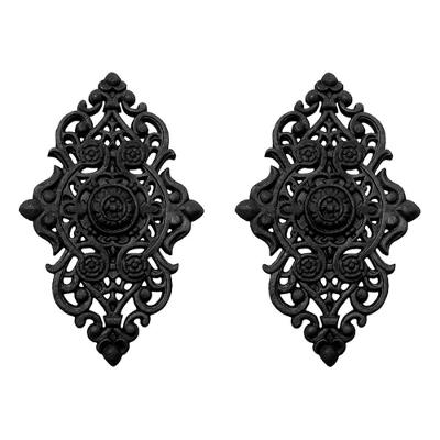 Kit 2 Floroes Grandes de Ferro Fundido para Decoracao de Ambientes Preto Fundicao Uniclaudio