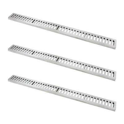 Kit 3 Ralo Grelha Linear 7013X3GDA para Águas Pluviais Alumínio Fundido Polido Prata GDA Industria