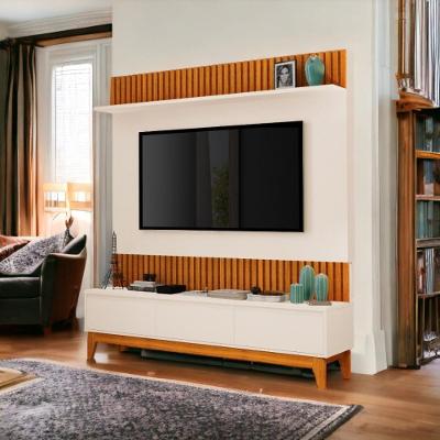 Painel para TV Antalya Até 75 Polegadas em MDF Freijó e Off White Luapa Móveis