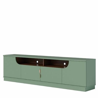 Conjunto Sala Copacabana Santorini 4 Portas 2 Prateleiras MDP HDF Hortelã Amêndoa Colibri Móveis