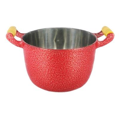 Caldeirão 11691-DF.V Alumínio Fundido Craquelado 5L Vermelho Alça de Madeira Diviforte