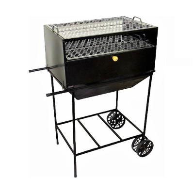 Churrasqueira Espetinho Master Grelhas Carrinho Aco Carbono Inox 98x62x41cm Ouro Minas
