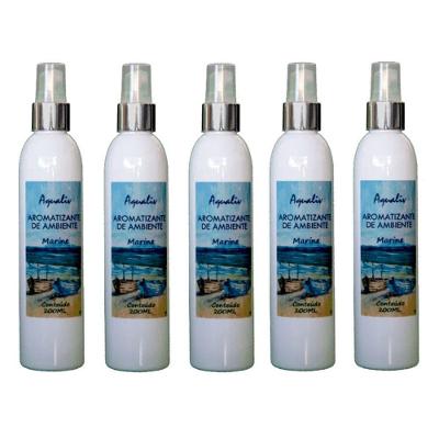 Kit 5 Aromatizador de Ambientes Aroma Marine Alta Fixacao Transparente Borlen Brasil