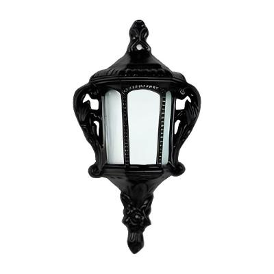 Luminária Colonial Meia Cara Veneza para Jardim em Alumínio e Vidro Preto Luminárias N. Sra. da Guia