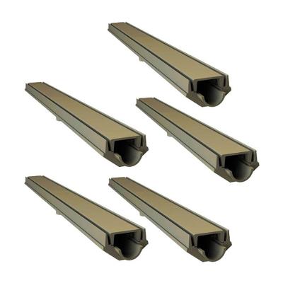 Kit 5 Grelha Invisivel Oculta Caixa Coletora Fendi 100x8cm para Agua Pluvial GDA Industria