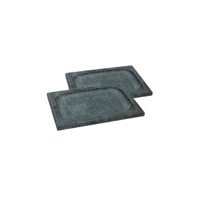 Kit 2 Prato Retangular 35E2INDSJ Pedra Sabao para Servir 20x30cm Industria Sao Jose