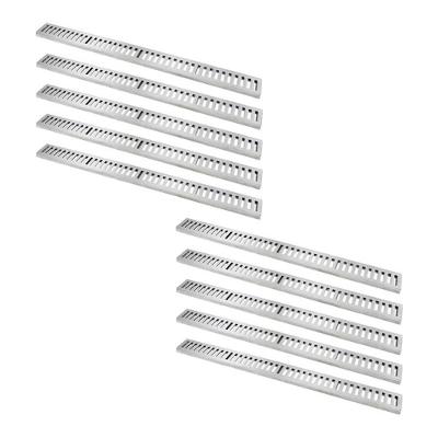 Kit 10 Ralo Grelha Linear com Caixilho 7113X10GDA Drenagem Alumínio Escovado Prata GDA Industria